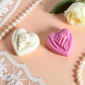 Heart-Shaped Hand Gesture Candle – Set of 2, Pink & White, Decorative Soy Wax Candles for Gifting, Home Decor, Romantic Ambience
