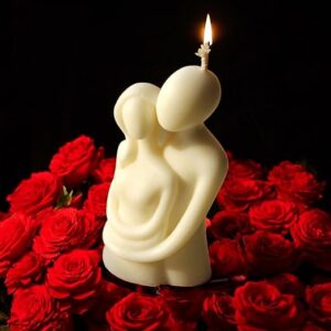Scented Couple Candle - Ivory Color, Soy Wax Sculpture for Gifts, Home Decor & Romantic Dinner Candle Night Dinner