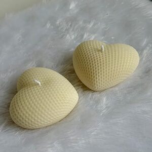 Heart-Shaped Candle – Handcrafted Soy Wax, Ideal for Romantic Dinners, Date Nights & Special Occasions, Set of 2 (Ivory, Vanilla)