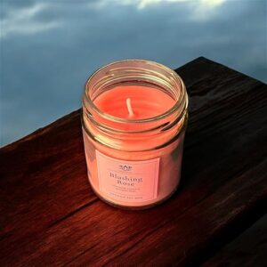 Glass Jar Candle - Mogra Scent, Organic Soy Wax Scented Candle, 200 Ml Glass Jar with Gold Lid (Rose)